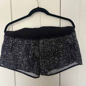 lululemon athletica Black and White Speckled Athletic Shorts